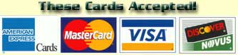 We accept VISA MasterCard AMEX and Discover